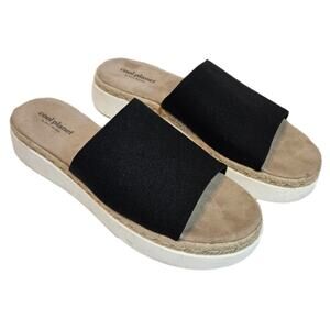 Cool Planet by Steve Madden Black Juniperr Slides Women's 10 Summer‎ Casual